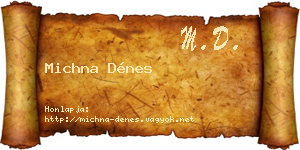 Michna Dénes névjegykártya